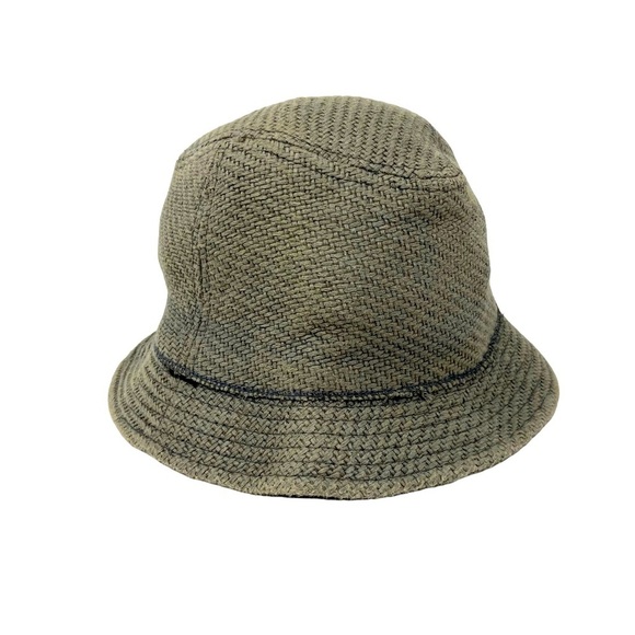 Bucket Hat. Woven Paper Tweed Pattern Gray Size S/M - Picture 5 of 5